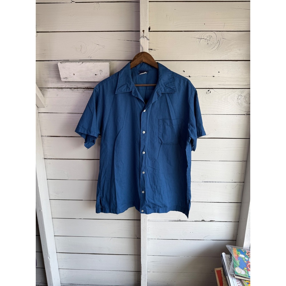 Vintage Hilton Bowling Shirt Blue Palm Beach County Darting Association XL USA